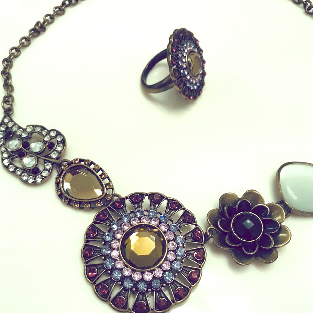 Prestige Designs statement necklace and ring.